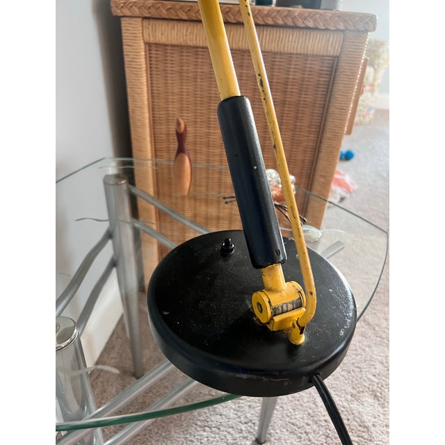 1930s Karl Träbert Designed Black and Yellow Dome Metal Desk Lamp, Vintage Bauhaus For Sale - Image 9 of 12