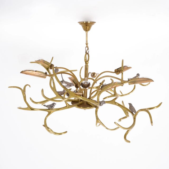Willy Daro Brass Branches Chandelier by Willy Daro, 1970s For Sale - Image 4 of 18