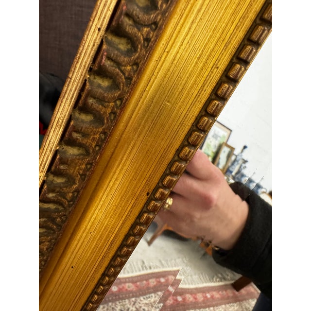 Large Louis XVI Style Gilded Beveled Mirror, 1950s For Sale - Image 4 of 12