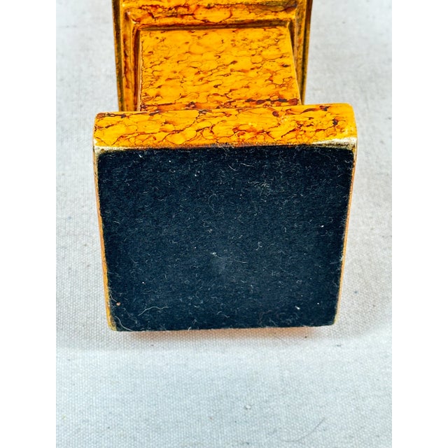 Orange Vintage Faux Marble Orange Obelisk For Sale - Image 8 of 8