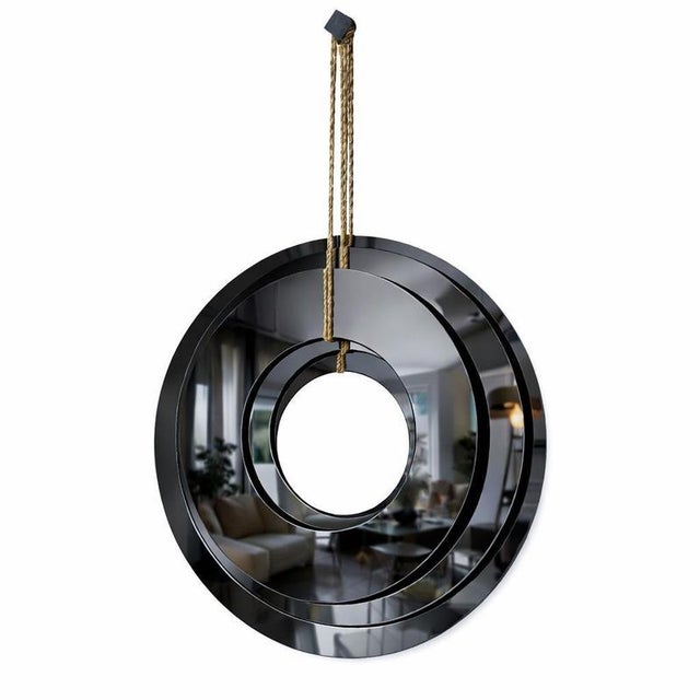 Collimate Silver Hanging Wall Mirror by GTG Design Couture For Sale - Image 6 of 9