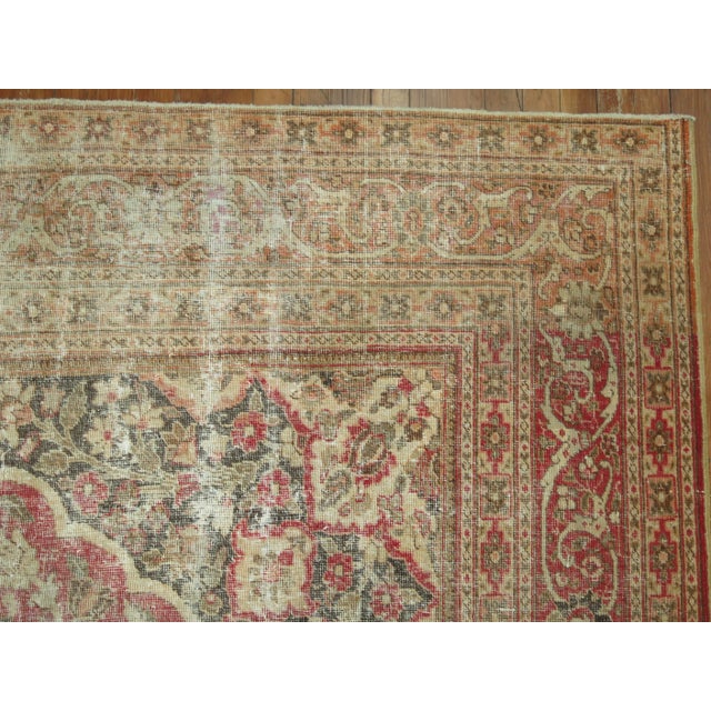 Textile 19th Century Worn Tabriz Rug, 7'6'' X 10'8'' For Sale - Image 7 of 11