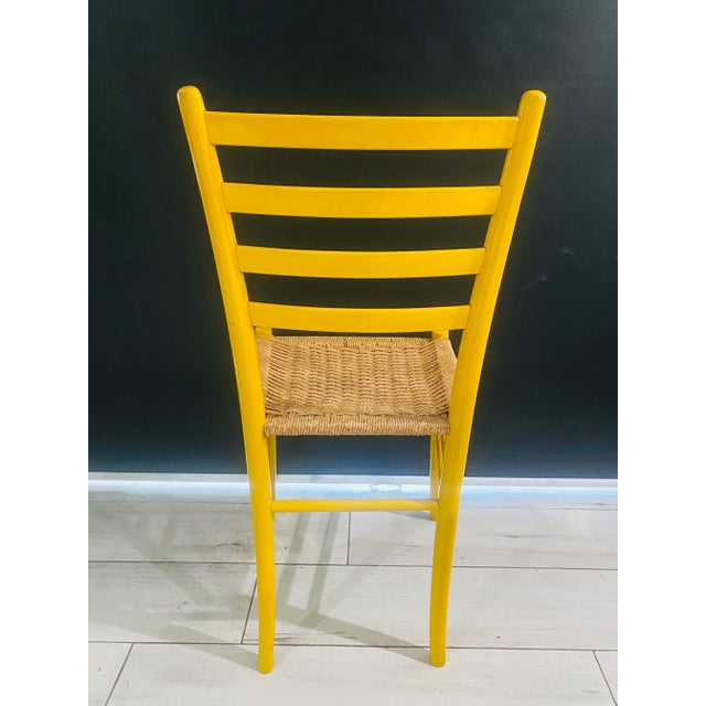 Mediterranean 1960s Italian Wood Dining Chair With Beach Rope For Sale - Image 3 of 10