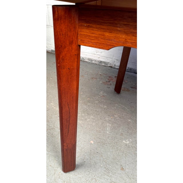 Brown Mid-Century Teak Draw Leaf Table Made in Denmark For Sale - Image 8 of 15