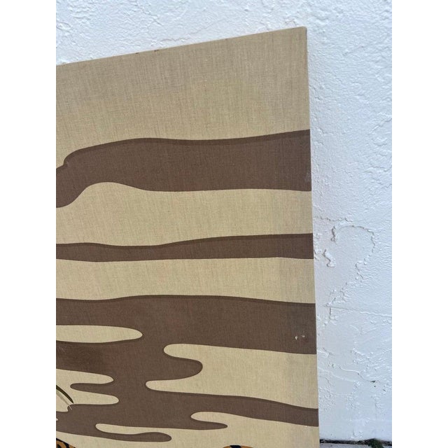 1977 Domus Textiles Hand Printed Tiger Art by Joan Spatrizano For Sale - Image 13 of 18