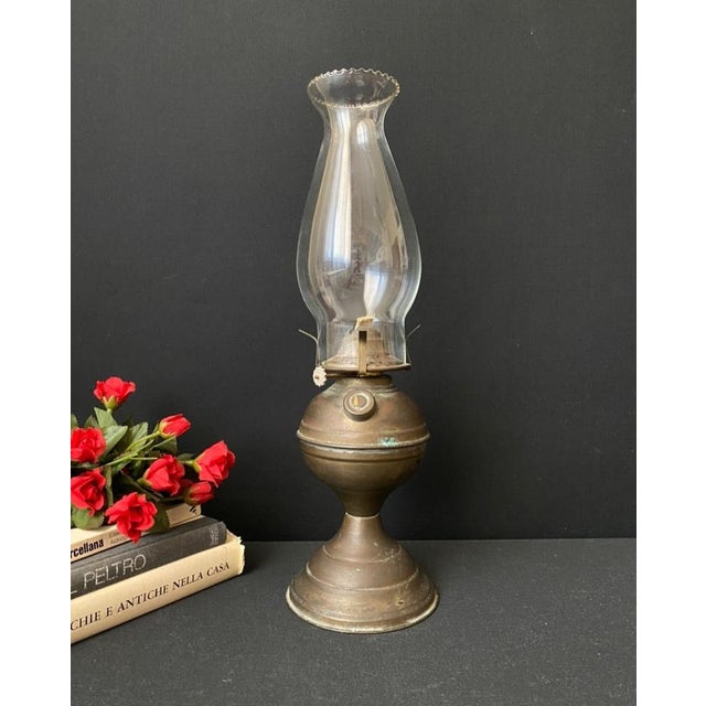 Metal Antique Oil Table Lamp, 1890s For Sale - Image 7 of 7