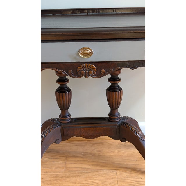 Coffee Vintage Mahogany Splay Legged Sofa Table For Sale - Image 8 of 10