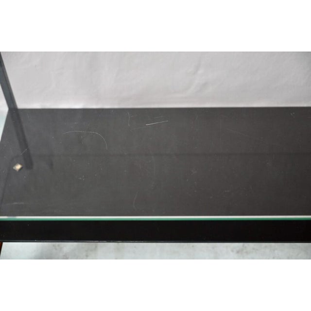 Modernist Asymmetric Black and Gold Console or Coffee Table in Glass and Brass, France, 1950s For Sale - Image 13 of 14