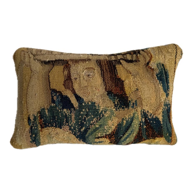17th Century Brussels Portrait Tapestry Pillow For Sale