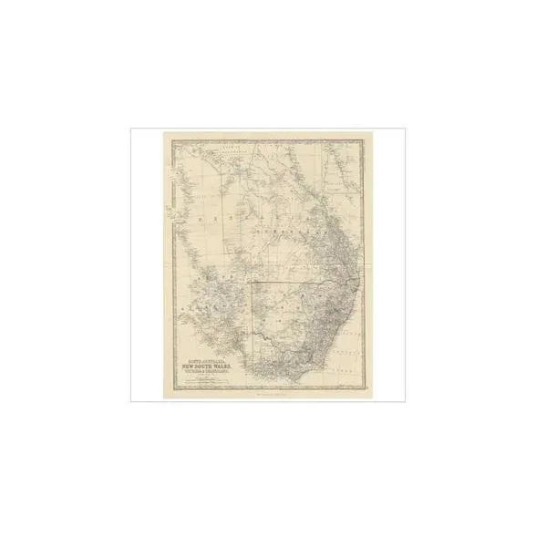 Antique map titled 'South Australia, New South Wales, Victoria & Queensland'. This map originates from the ‘Royal Atlas of...