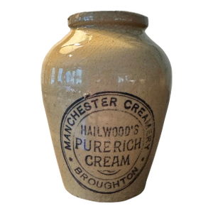 C. 1905 Hailwood’s “Manchester Cream” Stoneware Cream Pot – Broughton, Lancashire