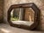 Antique Edwardian Octagonal Dark Oak Wall Mirror with Spindle Detail, 1910 For Sale - Image 3 of 6