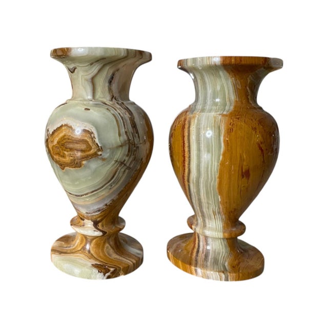 Onyx Stone Vases, a Pair | Chairish