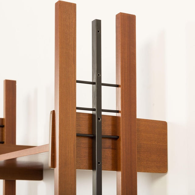 Italian Four Bay Free Standing Wall Unit in the style of Gio Ponti, 1970s For Sale - Image 12 of 18