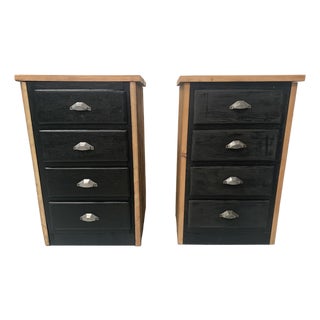 Small Brutalist Chests of Drawers in Patinated Fir, Set of 2 For Sale