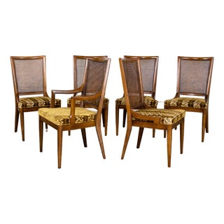 1960s American Modernist Dining Chairs Custom Folio 3 Collection by Henredon Set of 6 For Sale