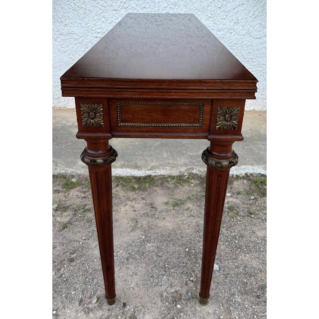 20th Century Louis XVI Style Console Table With Brass Details For Sale - Image 6 of 10