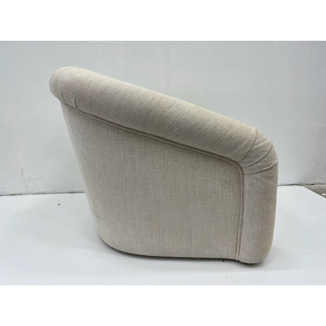 1980's Preview Style Swivel Chair and Ottoman For Sale In Miami - Image 6 of 13