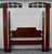 Full Carved Mahogany Bed Vintage Four Poster Frame Chippendale Style For Sale - Image 4 of 11