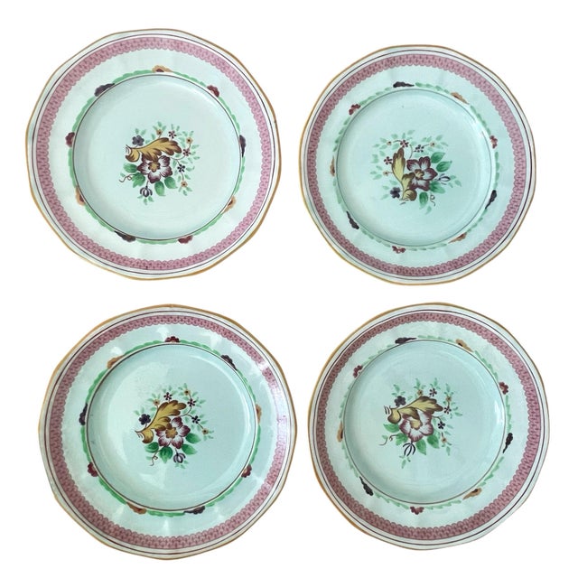 English Vintage Adams England Calyx Ware Vintage Carolynn Eight (8) Salad or Dessert Plates For Sale - Image 3 of 6