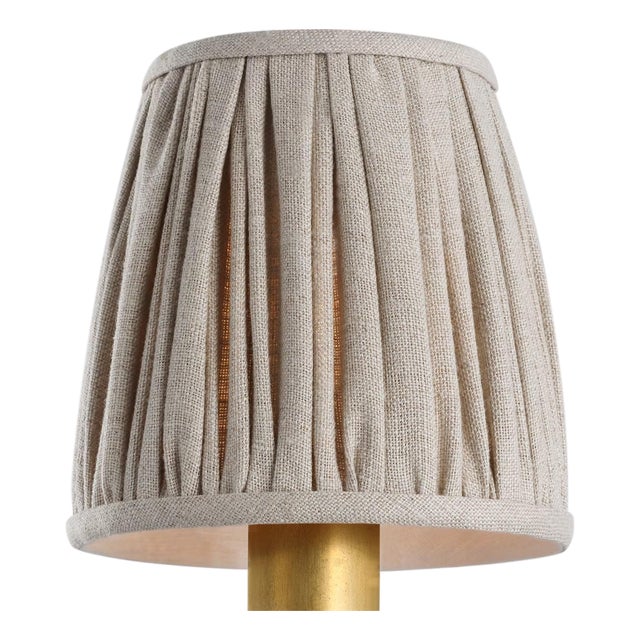 Visual Comfort Signature 4" Pleated Natural Linen Shade For Sale