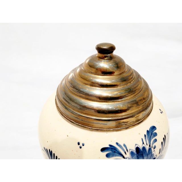 Antique Dutch Delft Blue Tobacco Jar, 1840 For Sale - Image 3 of 18