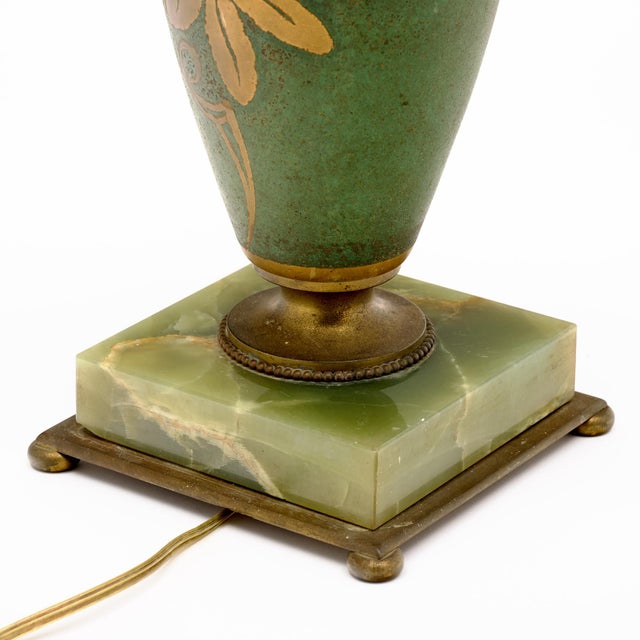 Green Vintage French Table Lamp For Sale - Image 8 of 9