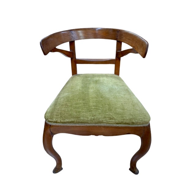 Walnut Tub Chair with Pied-De-Biche Legs, 1890s For Sale - Image 5 of 6