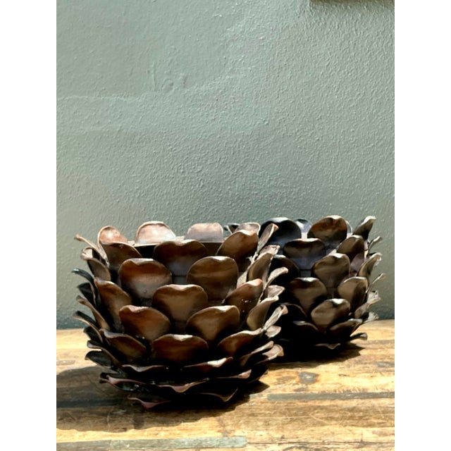 Bronze Vintage Alexander Lamont Patinated Bronze Bread Apples - A Pair For Sale - Image 8 of 12