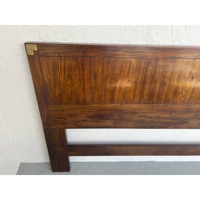Henredon Henredon Scene-One Campaign Style King Size Headboard For Sale - Image 4 of 6