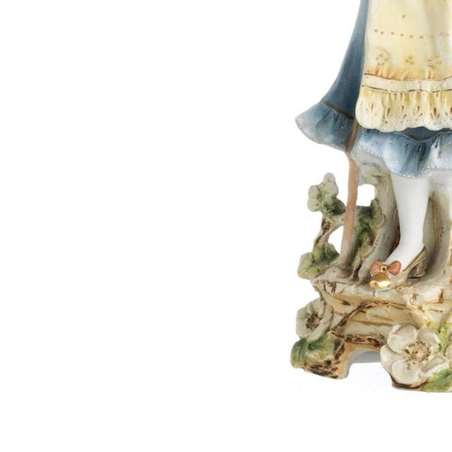19th Century Porcelain Shepherdess For Sale - Image 3 of 6