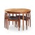 Hans Olsen for Frem Rojle Mid Century Expanding Teak Dining Table with 4 Nesting Chairs The dining table measures: 41.5...