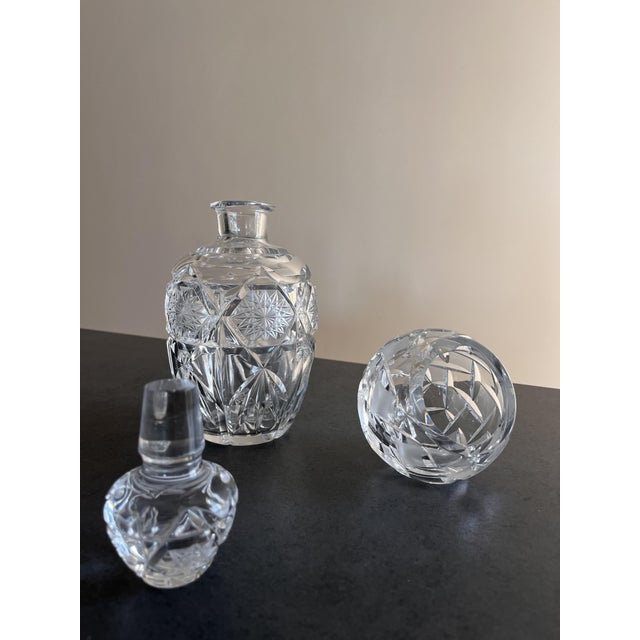 Bohemian Crystal Liquor Bottle and Ashtray, 1890s, Set of 2 For Sale - Image 4 of 10