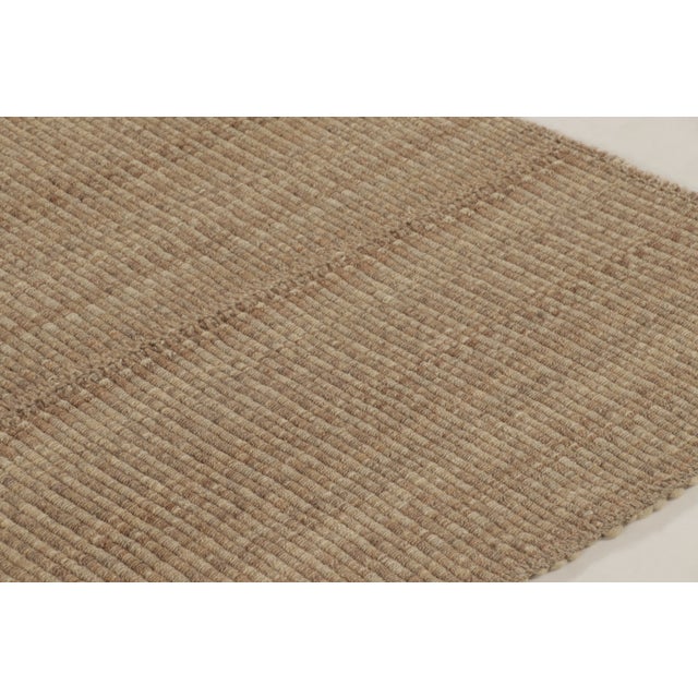2020s Rug & Kilim’s Contemporary Rez Kilim Flatweave Rug With Brown Striped Design For Sale - Image 5 of 10