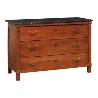 French Commode w/Black Marble Top, 19th Century For Sale