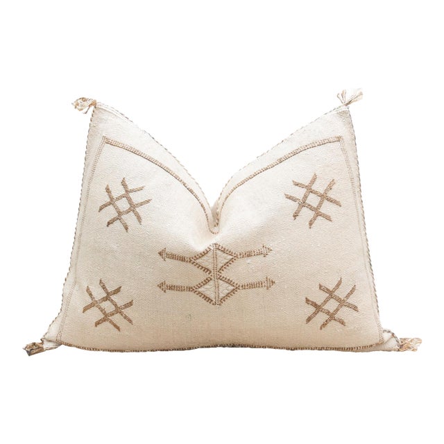 Camel Trail Lumbar Silk Rug Lumbar Pillow For Sale