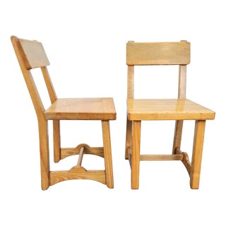 Vintage Brutalist Elm Chairs, Denmark, 1960s, Set of 2 For Sale