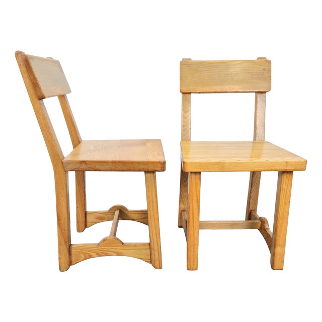 Vintage Brutalist Elm Chairs, Denmark, 1960s, Set of 2 For Sale