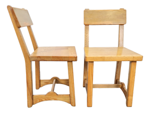 Vintage Brutalist Elm Chairs, Denmark, 1960s, Set of 2