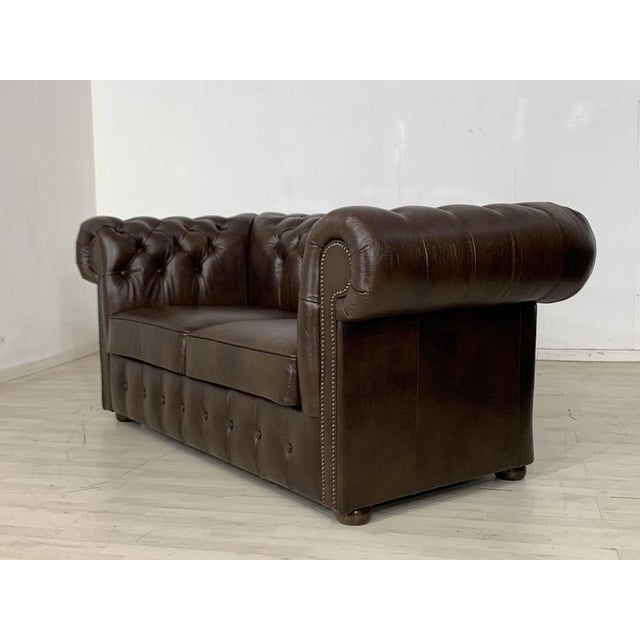 English Chesterfield Sofa in Leather For Sale - Image 6 of 8