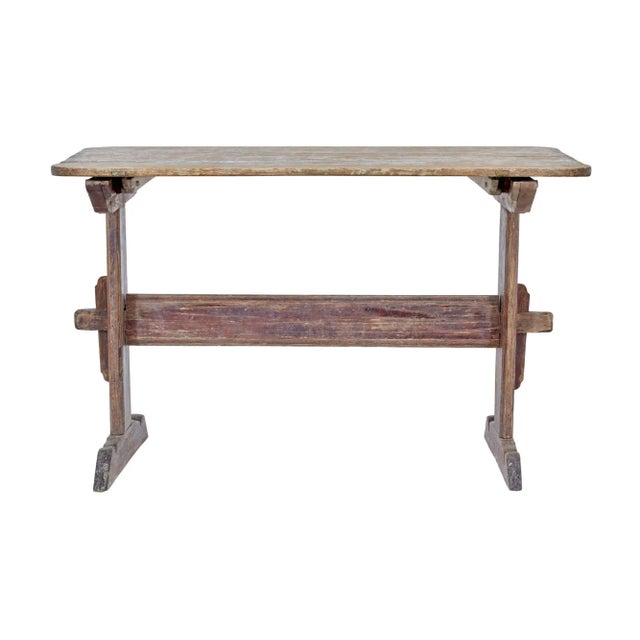 19th century rustic swedish painted trestle table circa 1840. Here we have a traditional swedish table with traces of the...