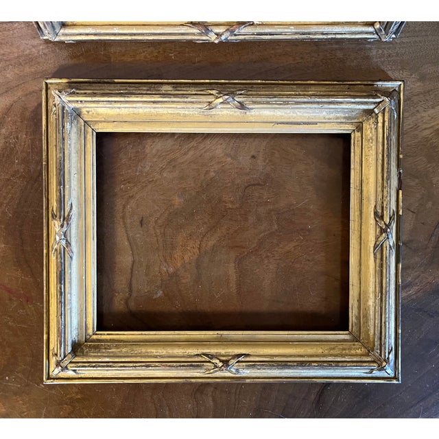 Wood Antique 19th Century English Gilt Wood Frames for Painting or Drawing - a Pair For Sale - Image 7 of 12