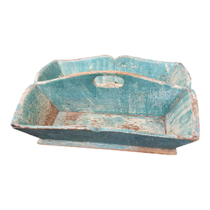 Antique Blue Painted Cutlery Caddy