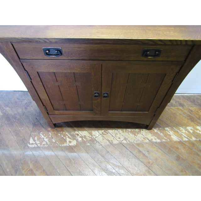 Stickley Stickley Solid Oak Mission or Arts and Crafts Style Console Cabinet For Sale - Image 4 of 10