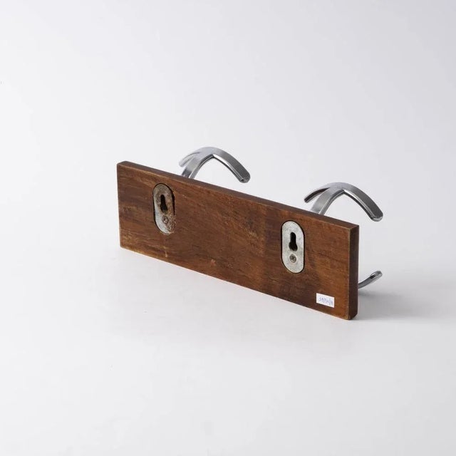 Mid-Century Teak and Metal Coat Rack For Sale - Image 4 of 8
