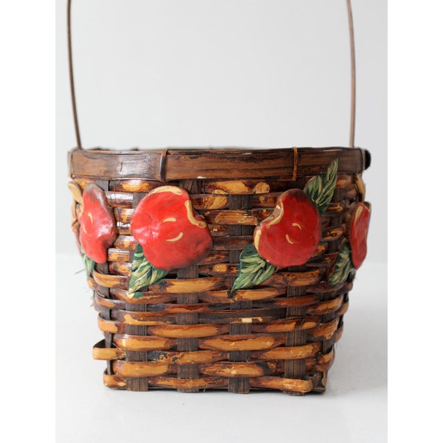 Vintage Woven Apple Basket For Sale - Image 12 of 17