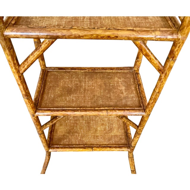 Wood 1970s Vintage Rattan & Seagrass Bookcase Etagere For Sale - Image 7 of 12