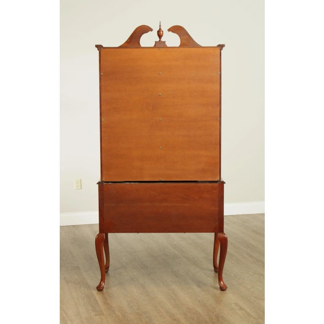 1970s Suters Hand Crafted Solid Cherry Queen Anne Highboy Chest For Sale - Image 5 of 13