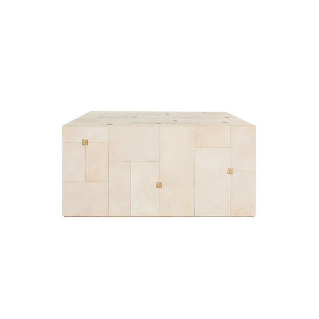 Contemporary Arteriors Home Madelyn Ivory Vellum Coffee Table For Sale - Image 3 of 8