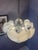 White and Silver Chandelier with Glass Panes For Sale - Image 9 of 11